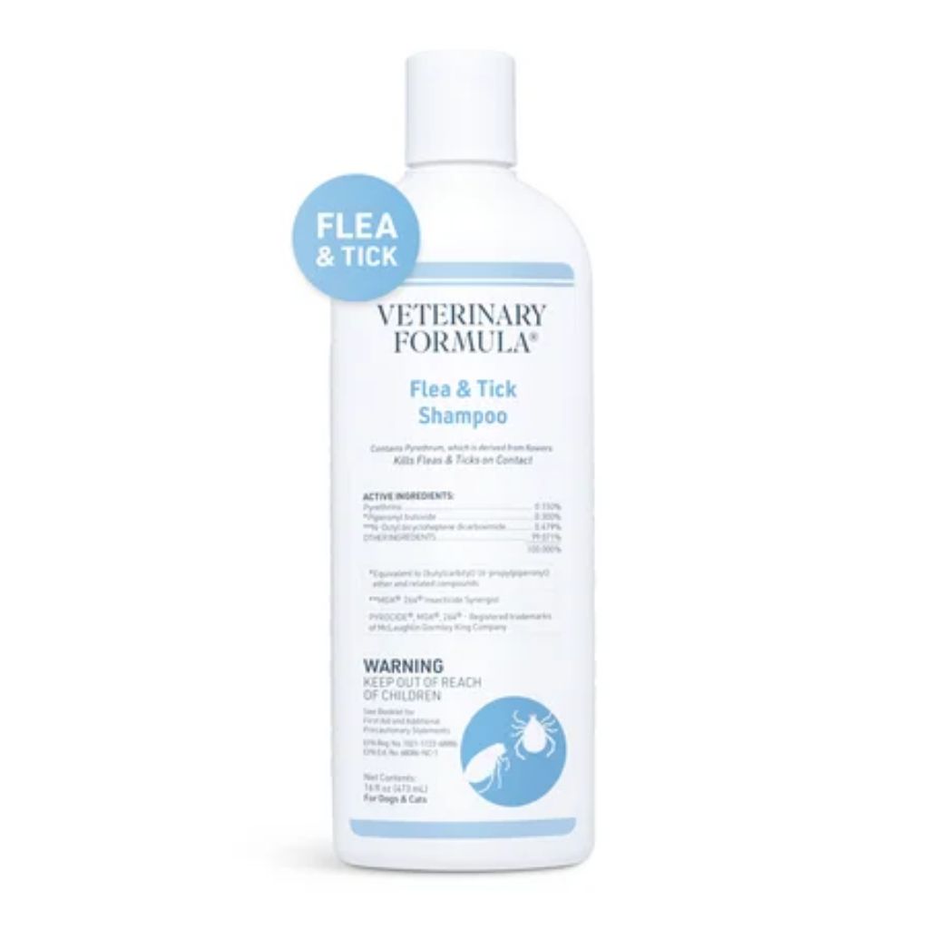 Veterinary Formula Clinical Care Flea and Tick Shampoo for Dogs and Cats  16 oz.