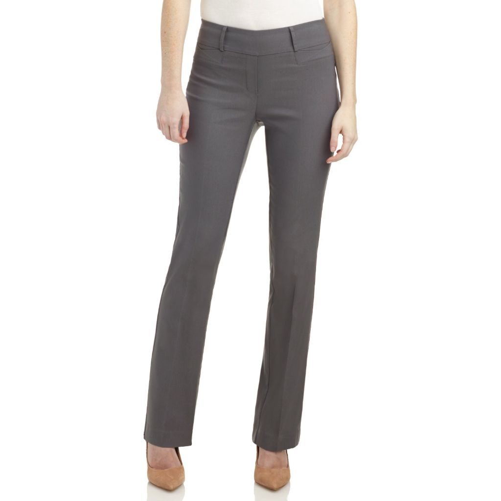 Rekucci Womens Ease into Comfort Fit Barely Bootcut Business Casual Stretch Pants in Regular/Tall/Petite fit (18 Tall, Graphite)