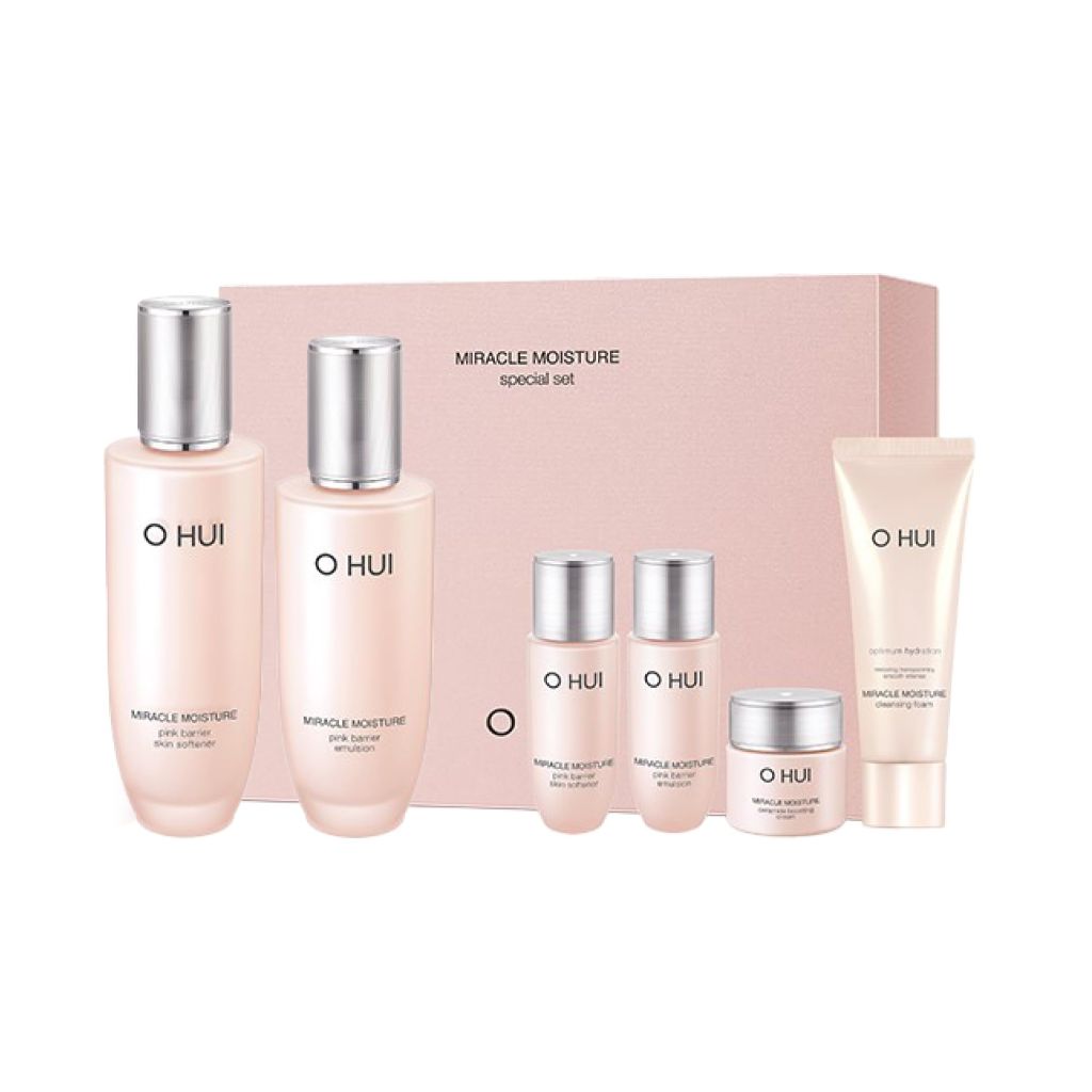 O HUI Miracle Moisture Set | Korean Skin Care Set, 2 Full Size + 4 Travel Essentials