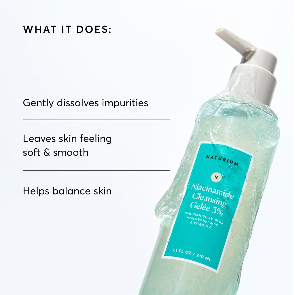 Naturium Niacinamide Cleansing Gelée 3% Plus Hyaluronic Acid & Vitamin C, 7.1 oz