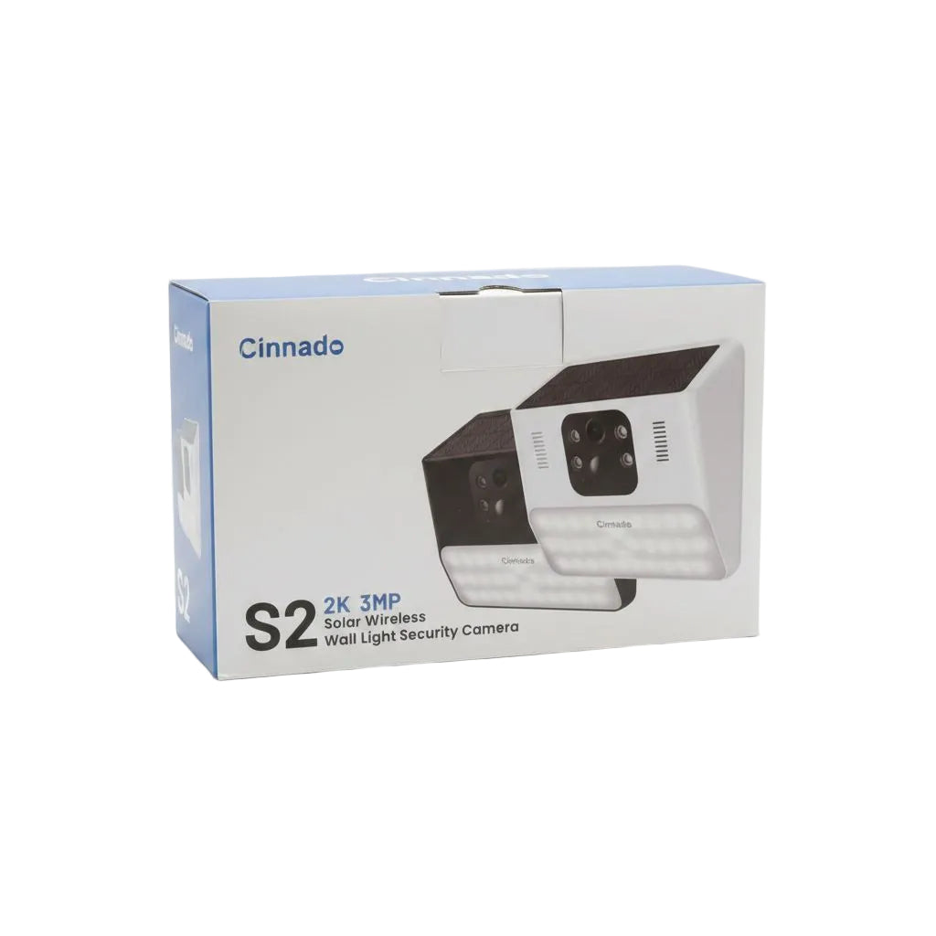 Solar Wireless Wall Light Security Camera Cinnado S2 2K 3MP