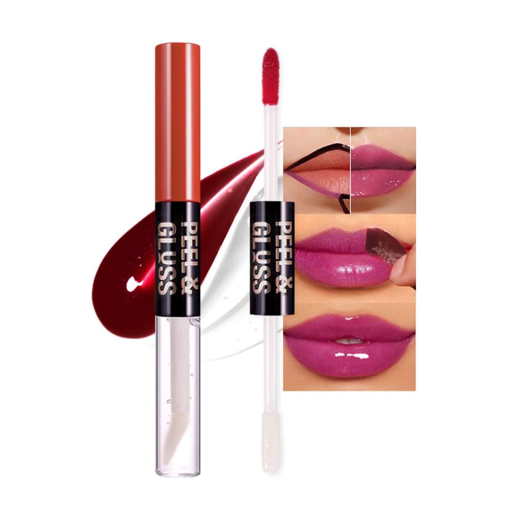 Deep Raspberry Peel Off Lip Gloss Tattoo and Lip Oil, Lip Stain Peel Off Masque 0.13oz