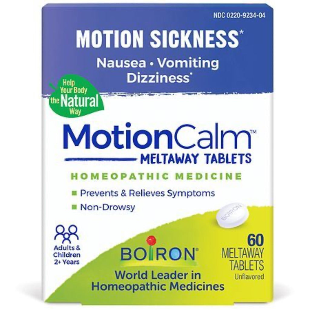 Boiron MotionCalm Meltaway Tablets - Homeopathic Medicine for Motion Sickness, Nausea, Vomiting, Dizziness - 60ct
