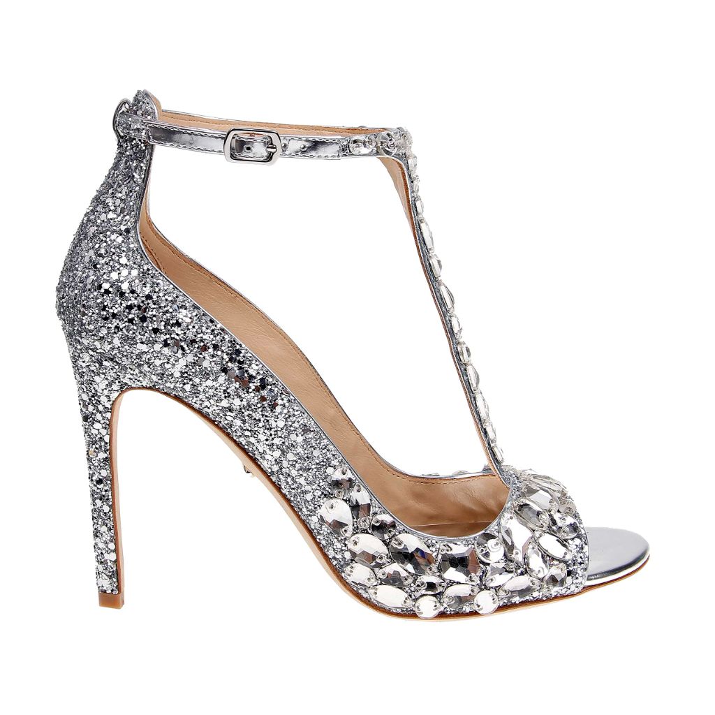 Jewel Badgley Mischka Conroy Metallic Glitter Evening Shoe (Size 8)
