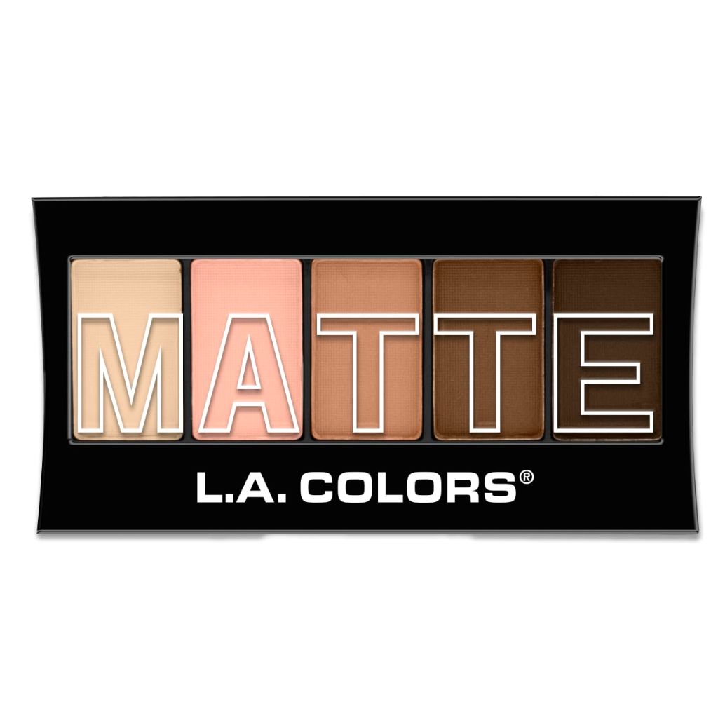 L.A. COLORS 5 Color Matte Eyeshadow Palette, Tan Khaki CEM478