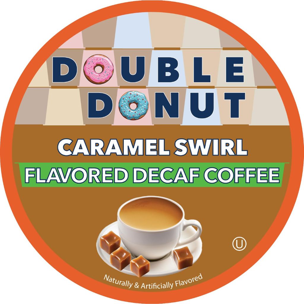 Double Donut Caramel Swirl Medium Roast Decaf Keurig K-Cup Coffee Pods, 80ct.