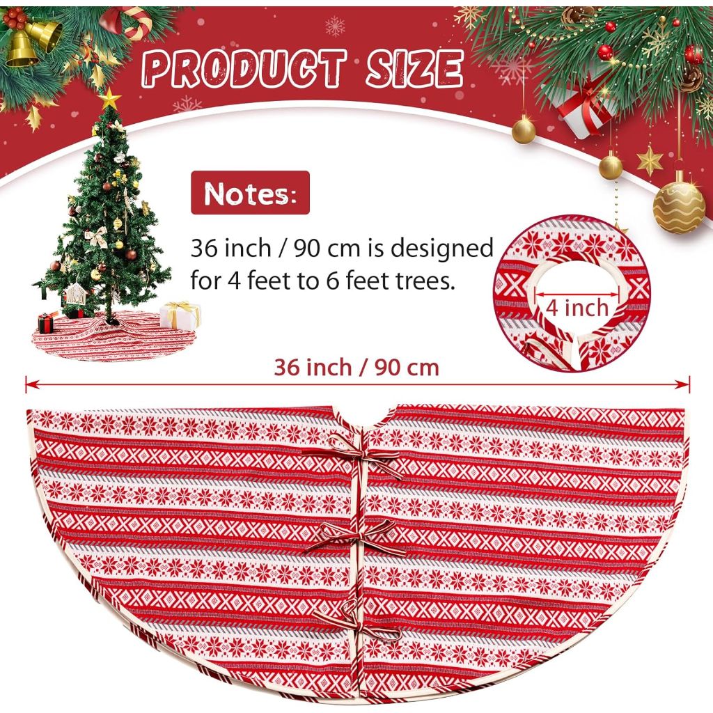 Knitted Snowflake Christmas Tree Skirt (36")