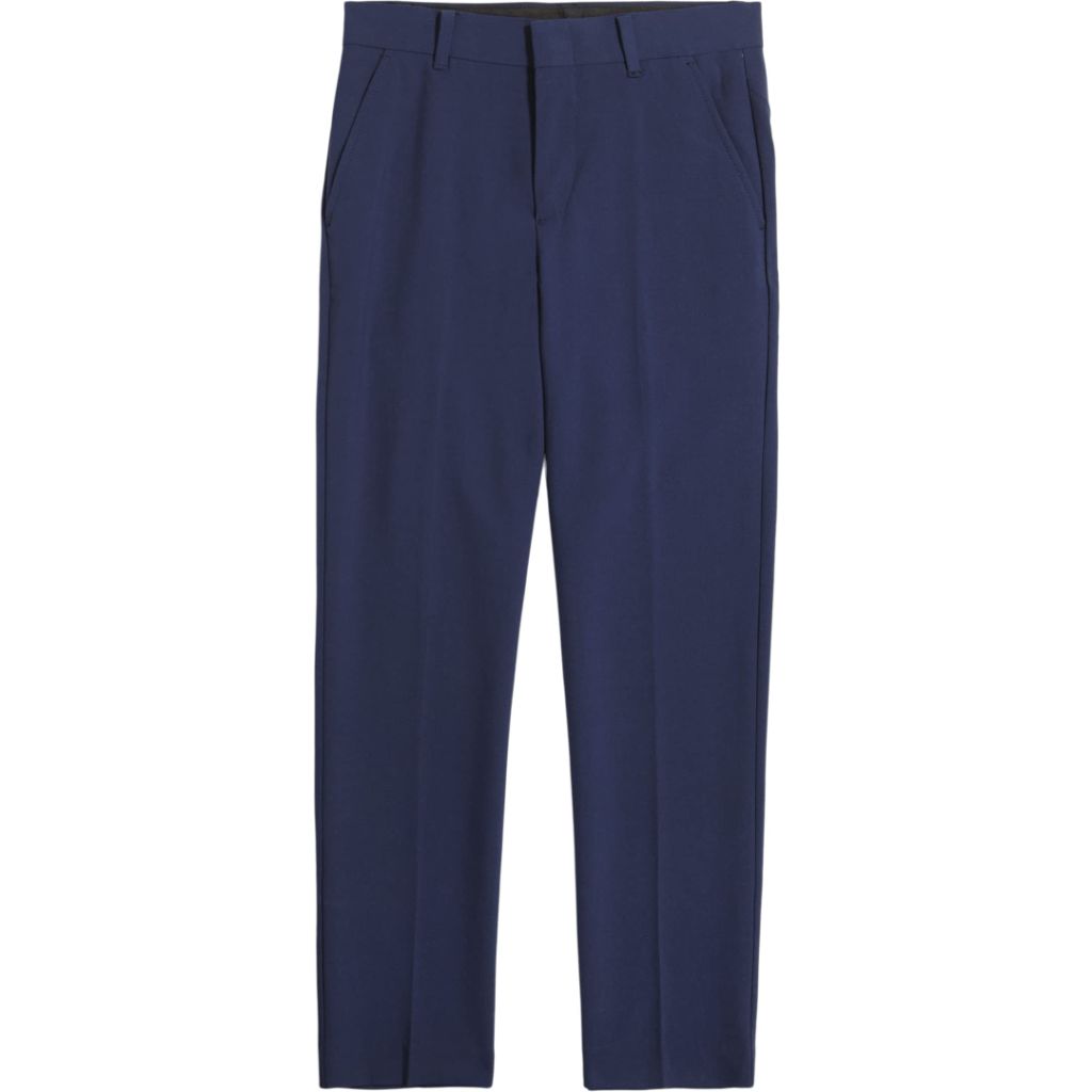 Van Heusen Boys' Flex Stretch Flat Front Dress Pants, Bank Blue Solid, 8