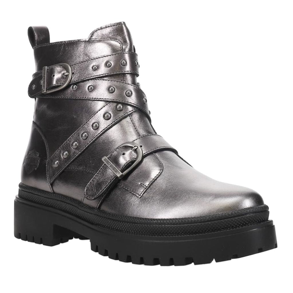 Harley-Davidson Women's Carrigan Motorcycle Boot - Metallic Gray, Size 5