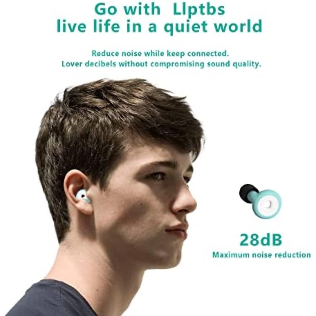 Super Soft Reusable Flexible Ear Plugs for Sleeping Noise Cancelling,Hearing Protection Silicone Ear Plugs for Work,Study,Swimming,Motorcycle-28dB Noise Cancelling-6 Silicone Ear Tips in S/M/L