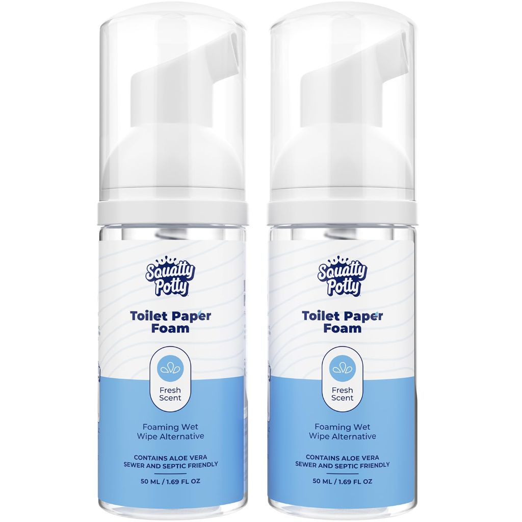 Squatty Potty Toilet Tissue Paper Foam Instant Wet Wipe Alternative - 1.69 fl. oz. (2 Pack)