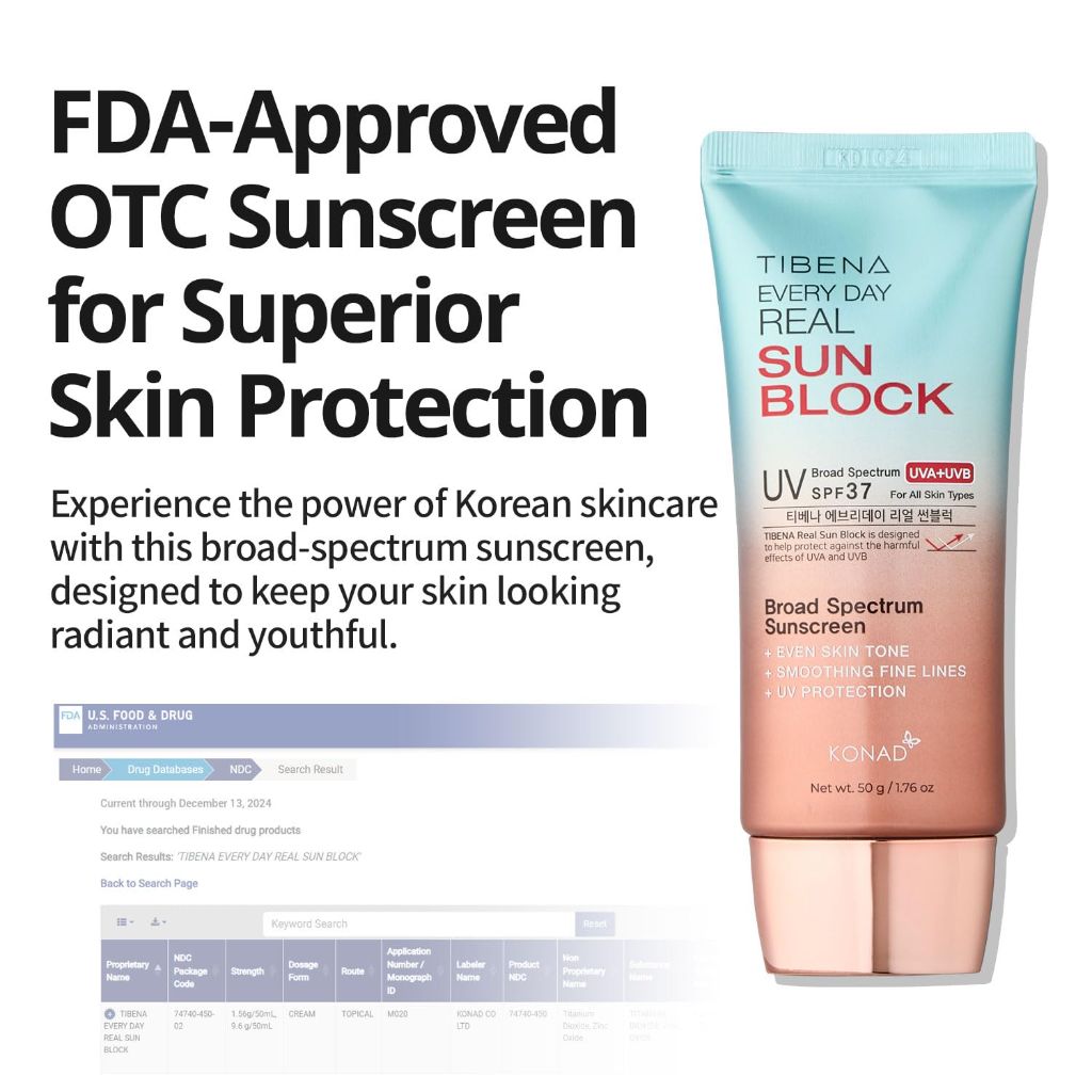 Tibena Everyday Real Mineral Sunscreen Broad-Spectrum UVA/UVB SPF 37, Lightweight, Non-Greasy - 1.76 oz.