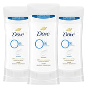 Dove Aluminum Free Deodorant for Women 3 Count Sensitive 72 hour odor protection 2.6 oz