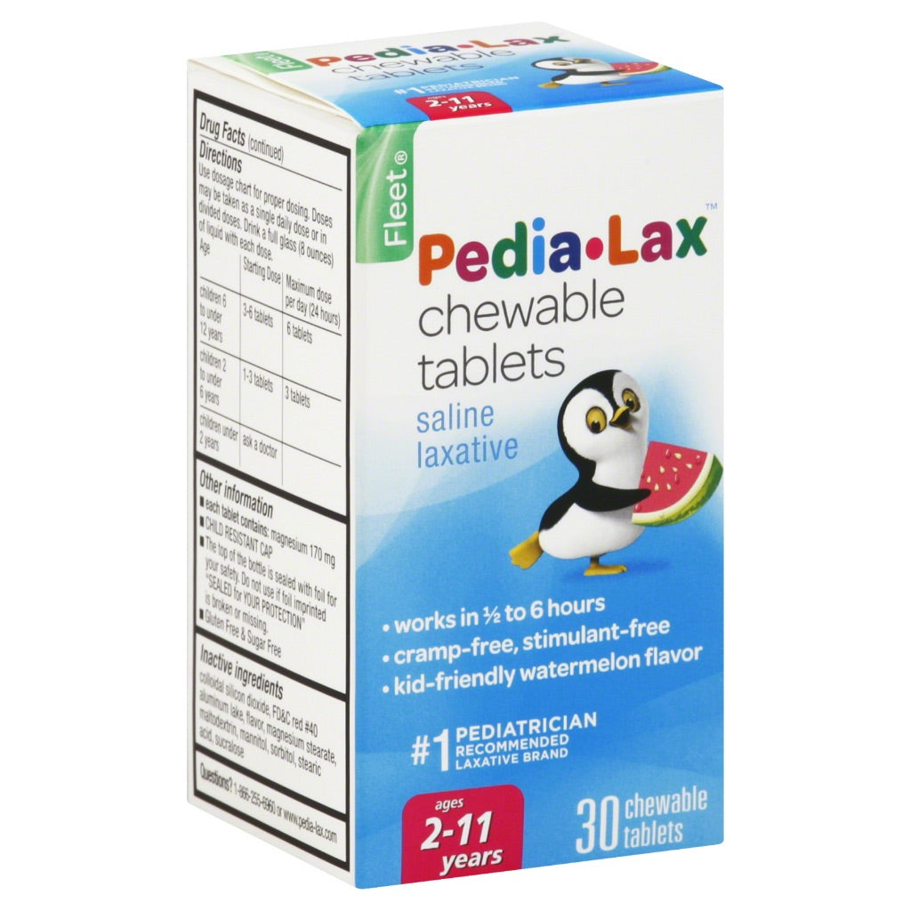 Pedia-Lax Laxative Chewable Tablets for Kids - Ages 2-11 - Watermelon - 30ct