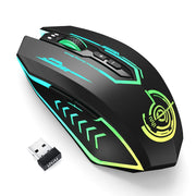 UHURU Wireless Gaming Mouse Up to 12000 DPI, Rechargeable USB-7 Buttons 7 Dynamic LED Color