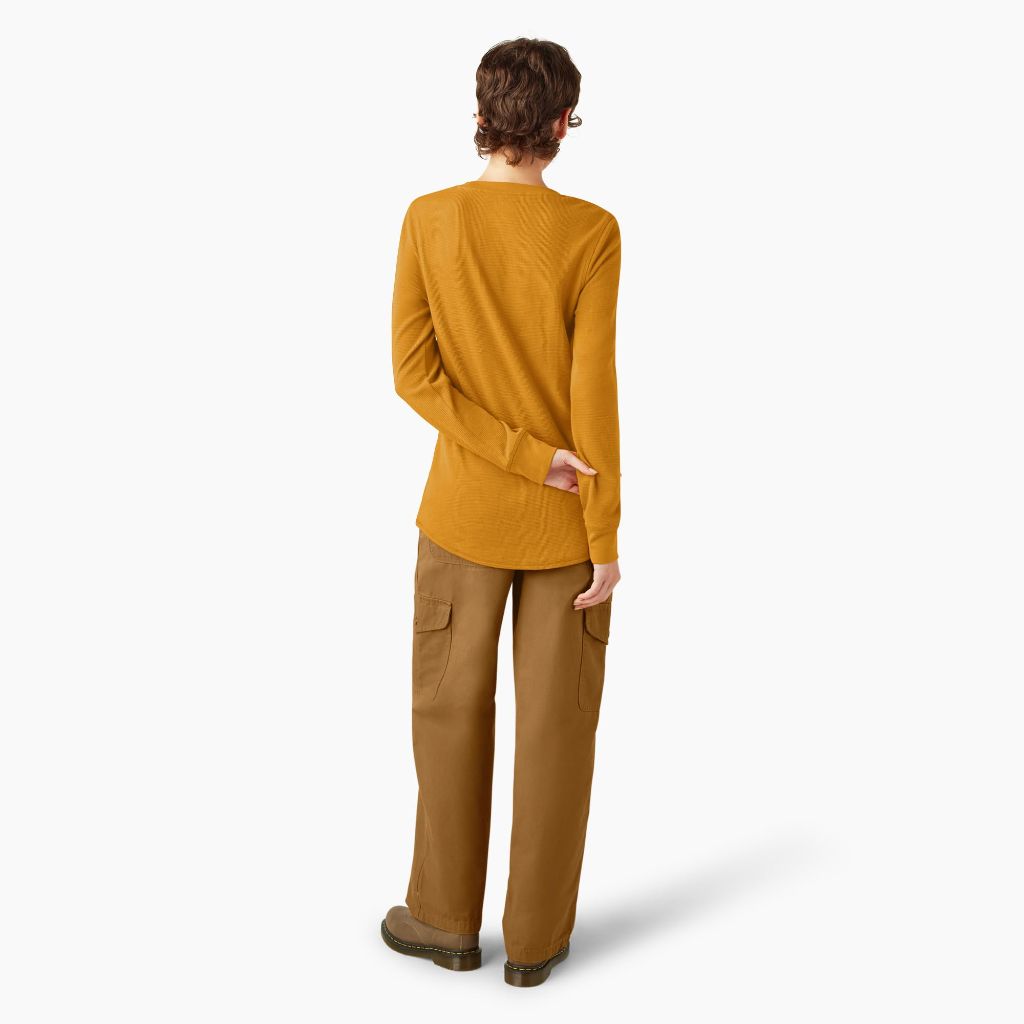 Dickies Women's Thermal Long Sleeve Shirt - Gold, XL