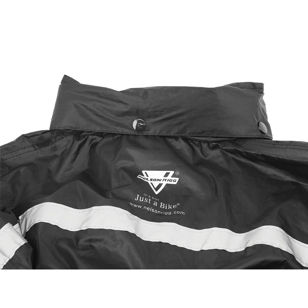 Nelson Rigg Stormrider Rain Suit; 100% Waterproof, Pants and Jacket Included with Reflective Striping (Black, Medium)