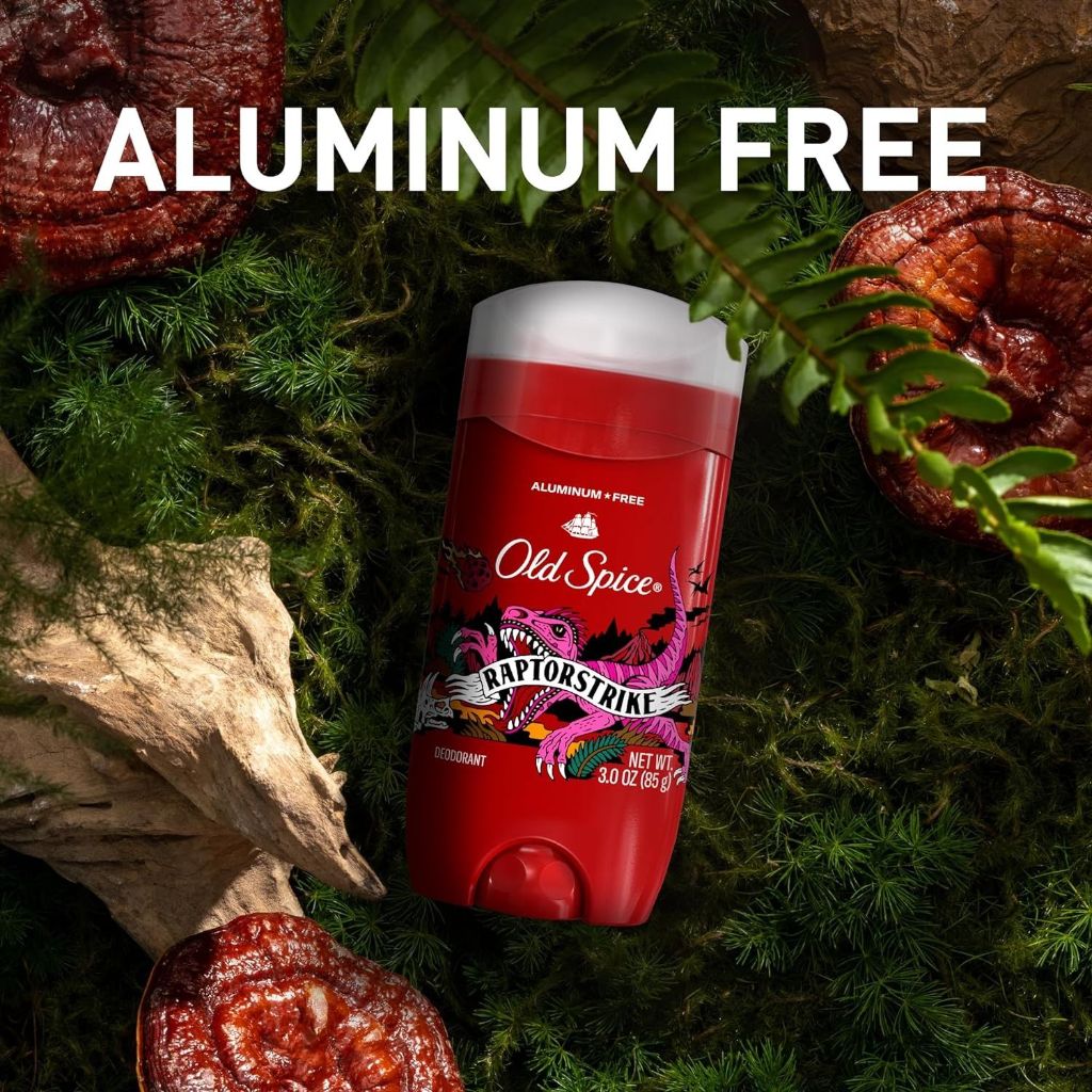 Old Spice Aluminum Free Men's Deodorant, Invisible Solid Stick, Raptorstrike, 3oz