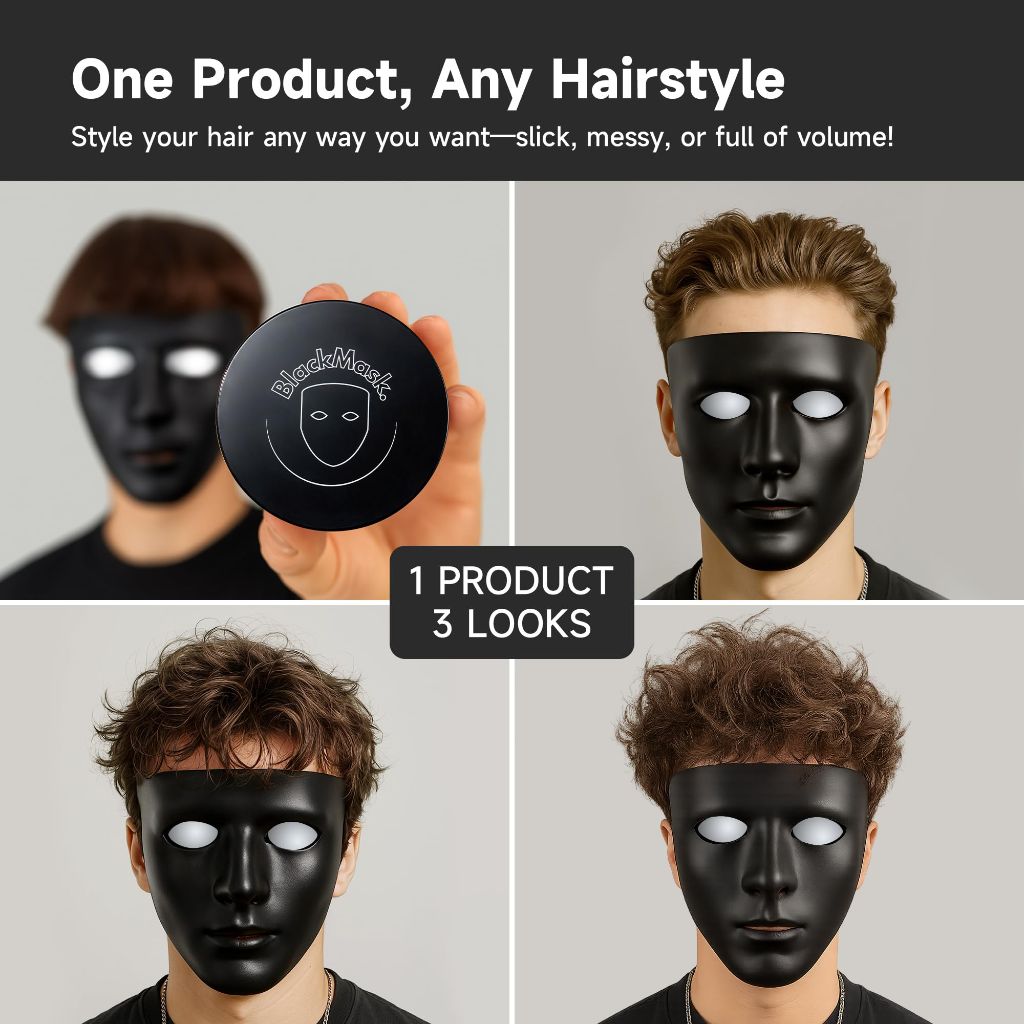 BlackMask Hair Clay for Men (3.52 oz) Matte Finish with Strong Hold