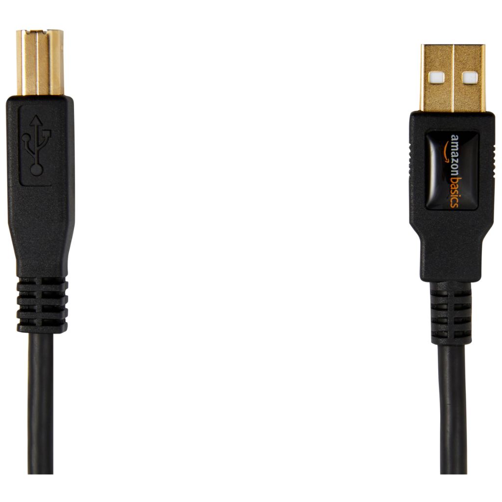 Amazon Basics USB 2.0 Cable, USB-A to USB-B, for Printer or External Hard Drive | 6 Foot, Black