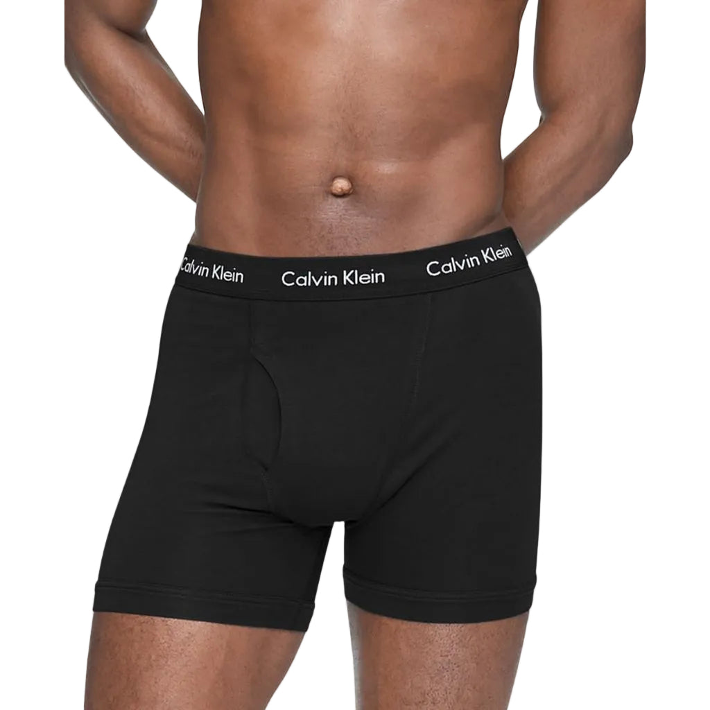 Calvin Klein Men's Cotton Stretch 5-Pack Boxer Brief, 5 Black, Large