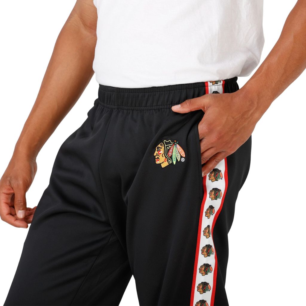SZ L, FOCO Chicago Blackhawks NFL Mens Stripe Logo Track Pants