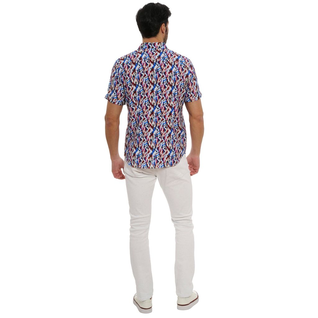 Robert Graham Men's Crue Short Sleeve Woven Shirt, Multi