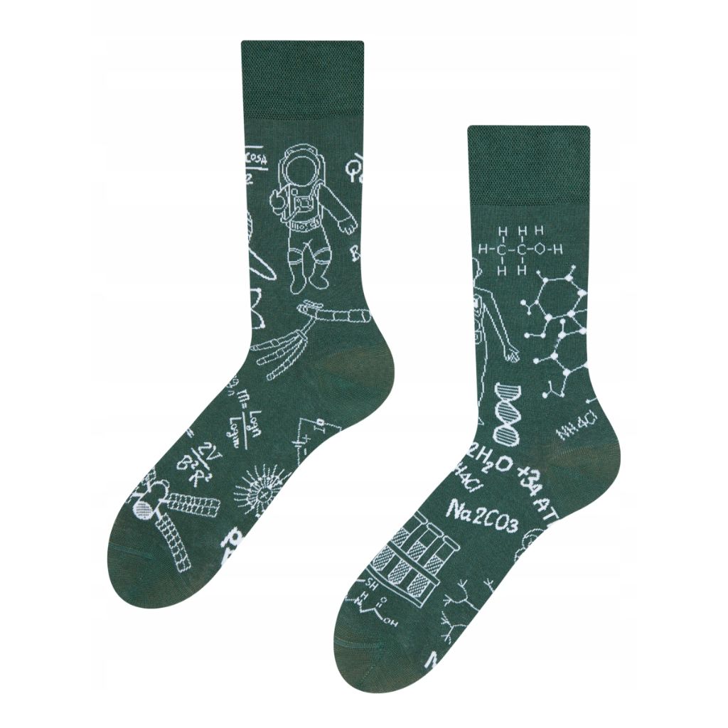 Dedoles Unisex Socks, color: Green, design: Physics and Chemistry, size: 6.5-9.5