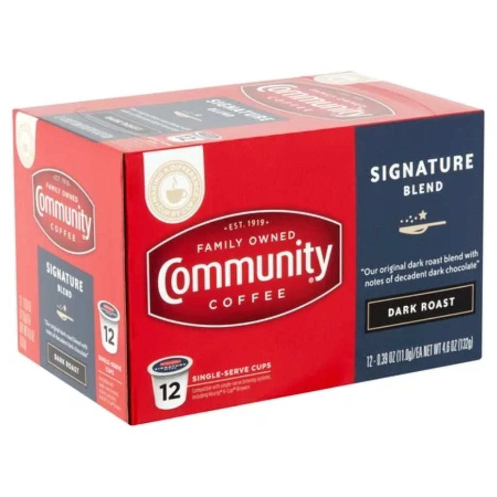 Community Coffee Signature Blend Dark Roast Coffee Single-Serve Cups  0.39 oz  12 count