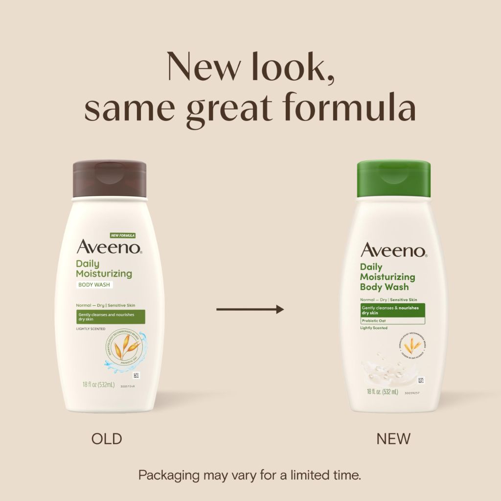 Aveeno Daily Moisturizing Body Wash Cleanser & Shaving Gel for Adults, 18 fl. Oz, Pack of 2