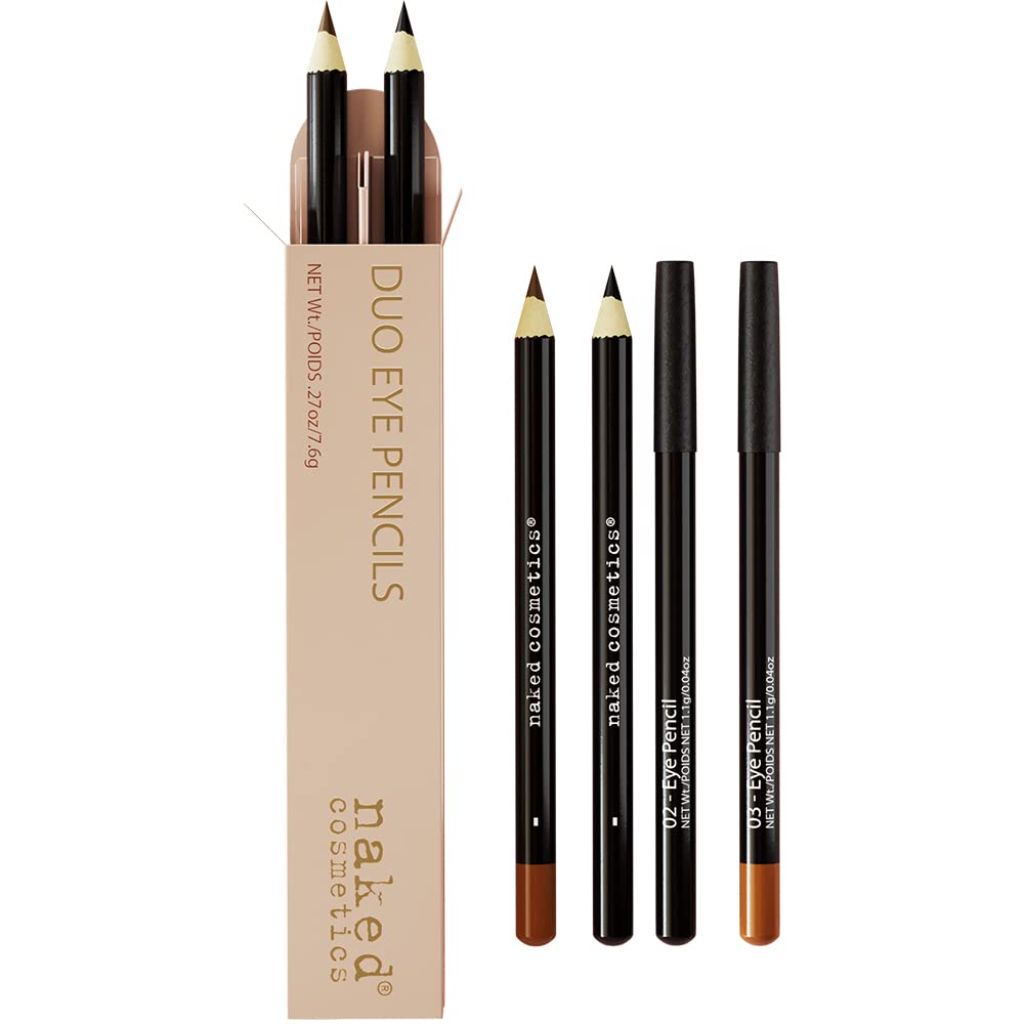 Naked Cosmetics Black Eyeliner & Brown Eyeliner Pencil for Makeup - Set of 2