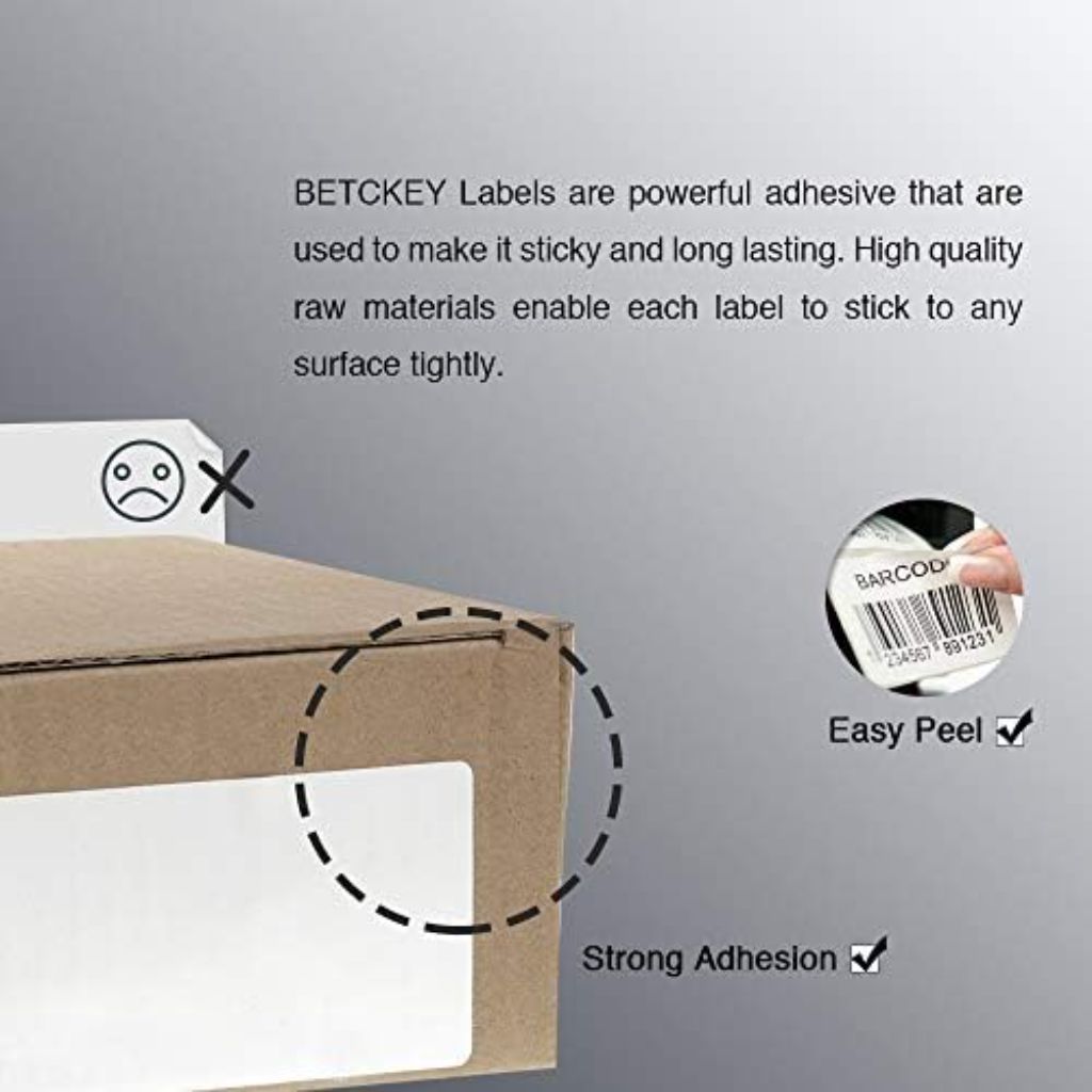 BETCKEY - 3" x 3" (76 mm x 76 mm) Multipurpose & Large Square Labels, [1 Rolls, 500 Labels]