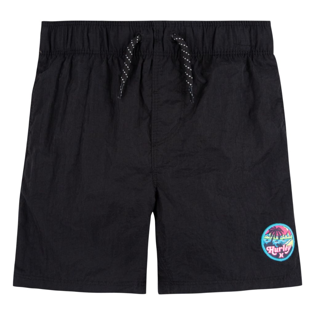 Hurley Nylon Pull On Shorts, Boy's Large, Black