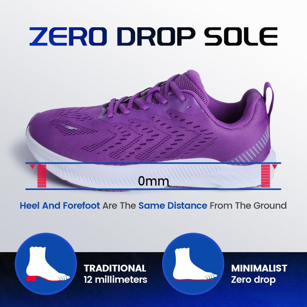 ZVC Wide Toe Box Shoes Women, Purple - size 5