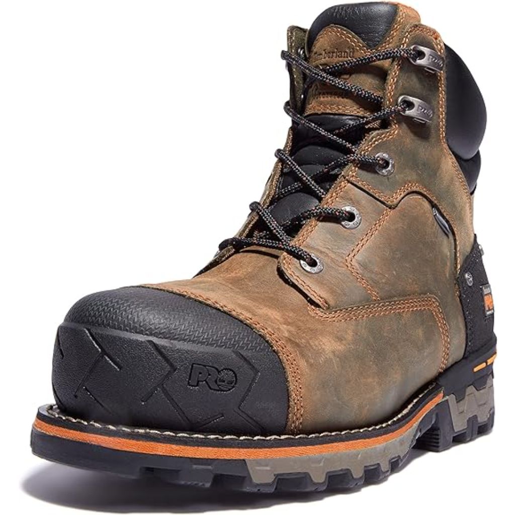 Timberland PRO Men's Boondock 6 Inch Composite Safety Toe Waterproof Work Boot - Brown, Size 8