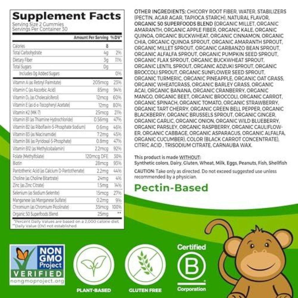 Orgain Kids Super Multivitamin Gummies - Mixed Berry, 60ct.