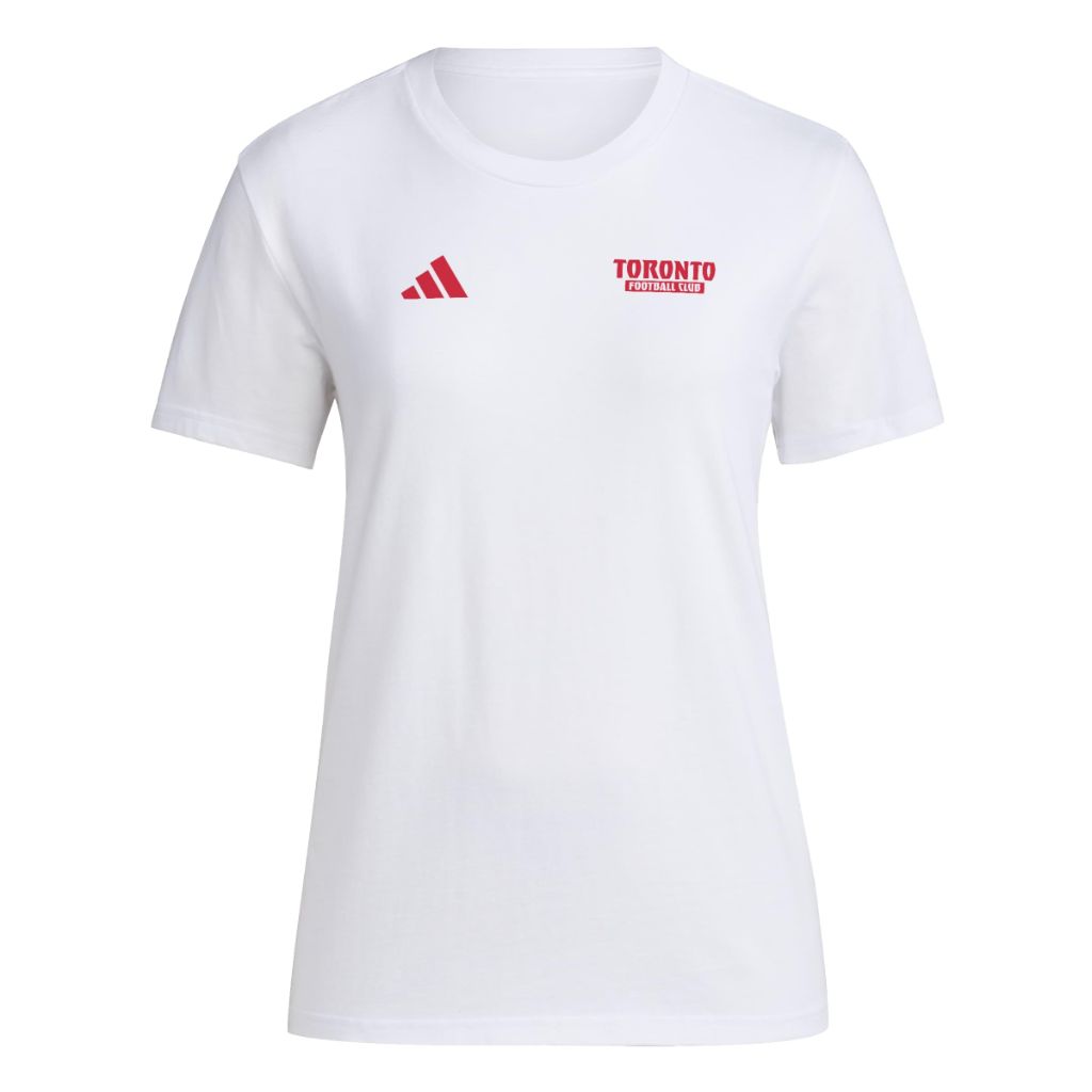 adidas Women's MLS Soccer Pre-Game Short Sleeve Soccer T-Shirt - Toronto FC, White (Large)