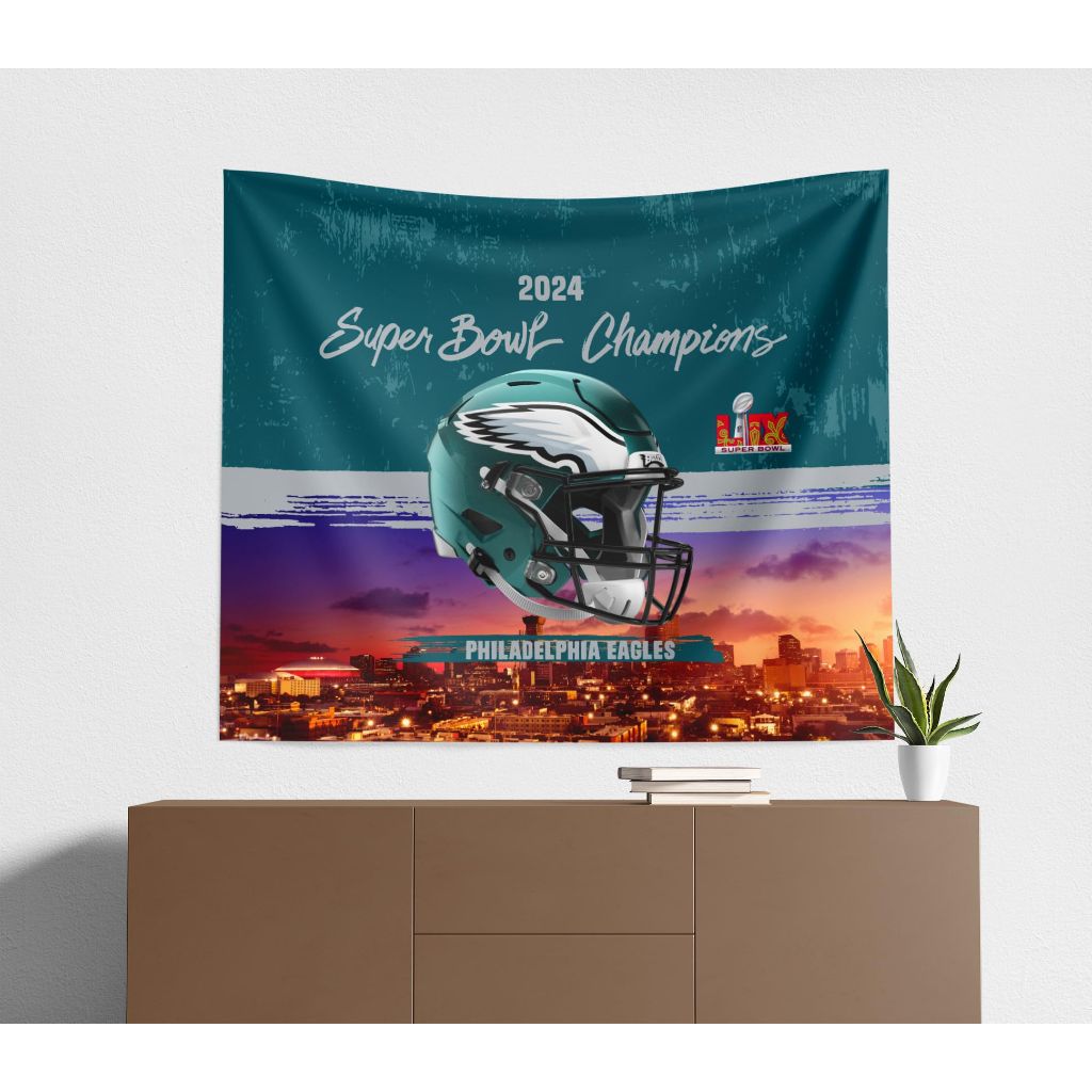 Northwest Philadelphia Eagles NFL 2024 Super Bowl 59 Champions Wall Hanging, 34 x 40 inches