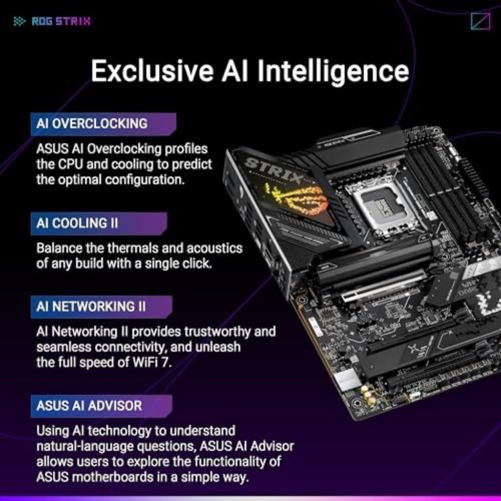 ASUS ROG STRIX Z890-H GAMING WIFI Z890 LGA 1851 ATX Motherboard, Intel Core Ultra Series 2 Ready, Advanced AI PC-ready, 16+2+1+2 Stages, DDR5, 5Gb