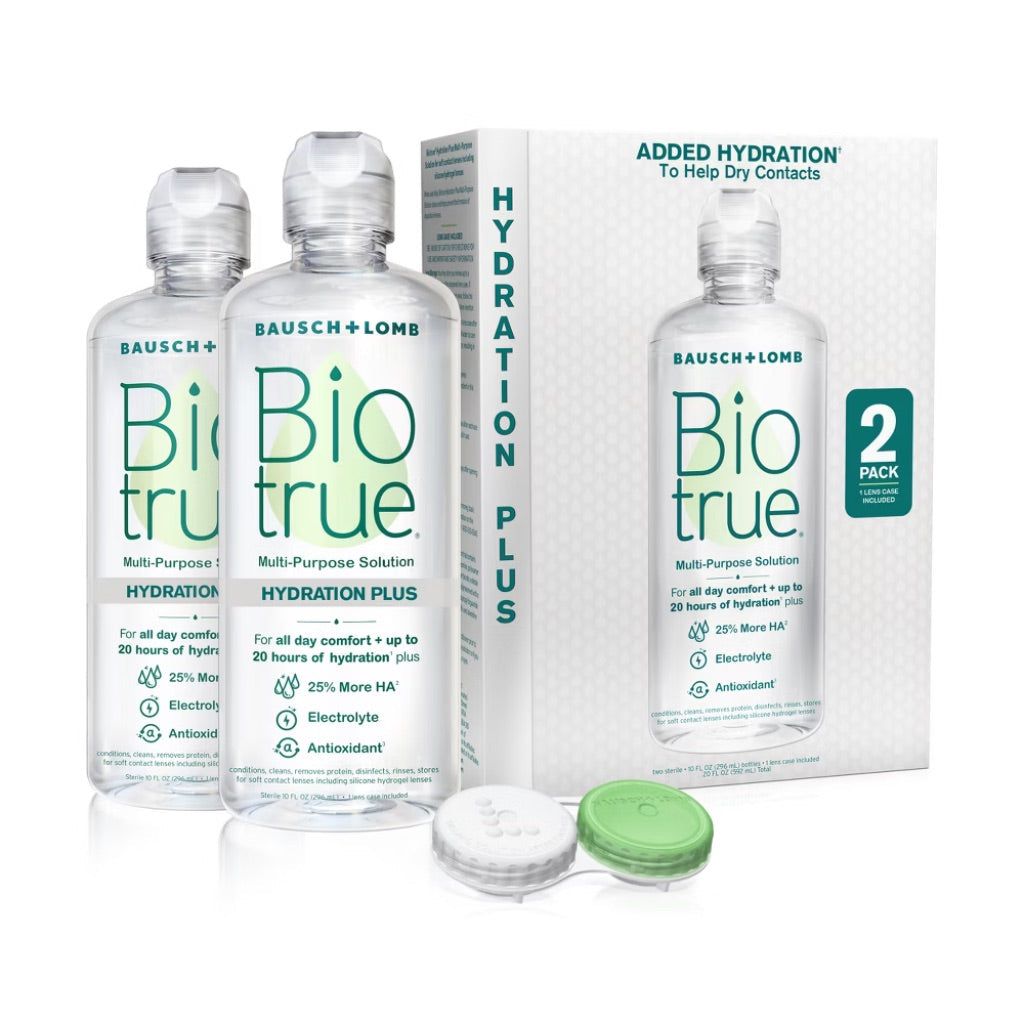 Bausch+Lomb Biotrue Hydration Plus Contact Solution with Contact Lens Case - 10 fl. oz. (2 Pack)