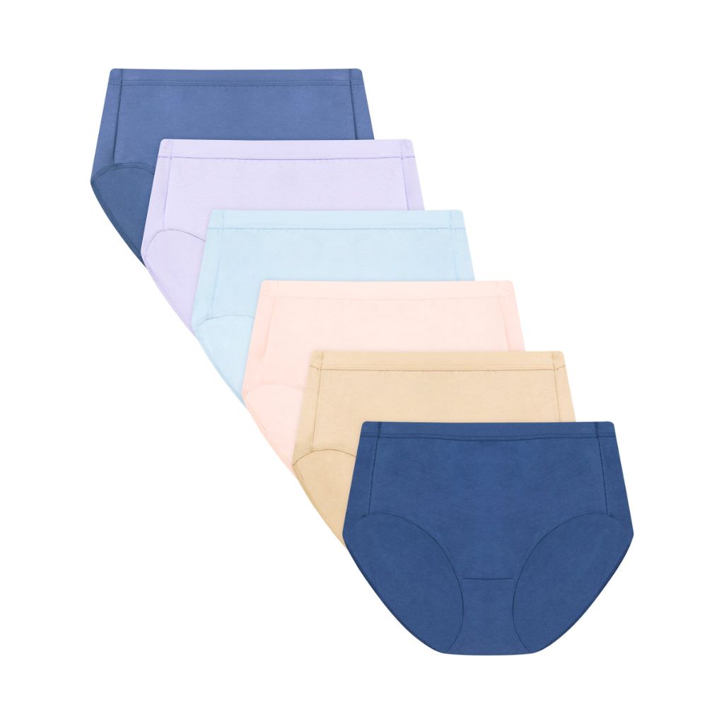 Hanes Pure Comfort Women's Organic Cotton Briefs - Assorted Colors, Size 9 (6 Pairs)