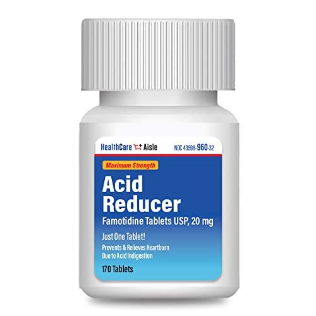 HealthCareAisle Famotidine 20 Mg – 170 Tablets – Maximum Strength Acid Reducer – Prevents and Relieves Heartburn Due to Acid Indigestion