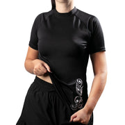 SZ S, Kanu Surf Women's Marina UPF 50+ Short Sleeved Active Rashguard & Workout Top, Marina Black