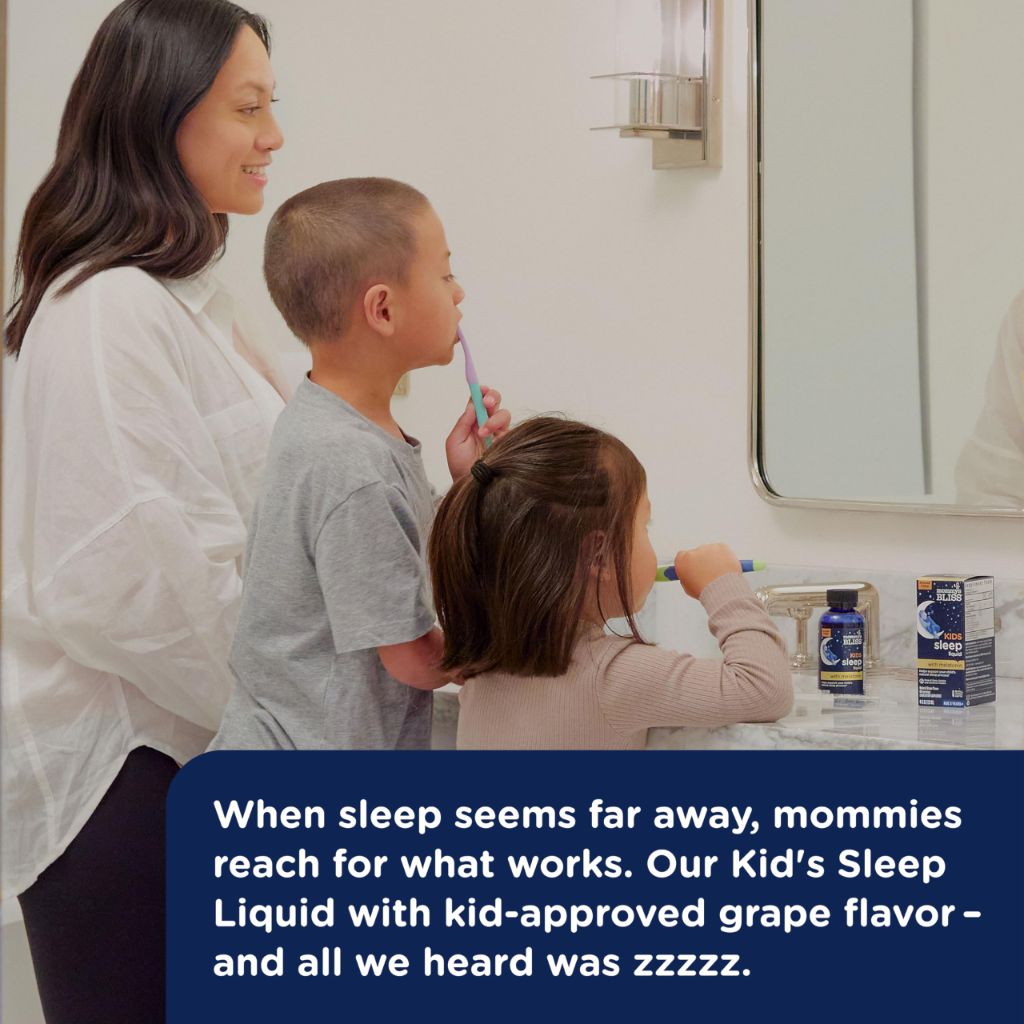 Mommy's Bliss Kids Sleep Liquid with Melatonin & Calming Herbs | Grape Flavor | 4 Fl Oz (60 Servings)