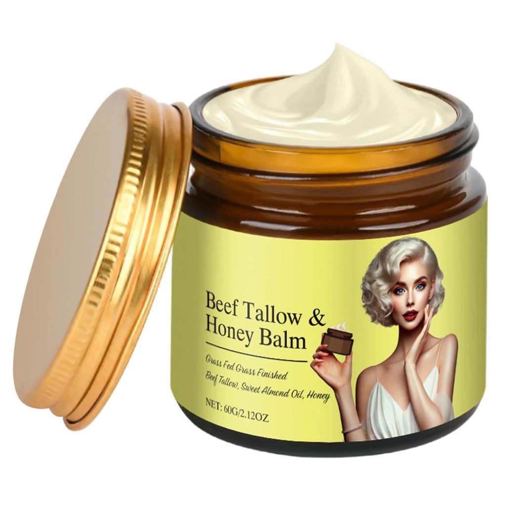 Terquenix Beef Tallow for Skin, Beef Tallow for Face, Upgraded Tallow and Honey Balm, Tallow Face Moisturizer,  2.12oz