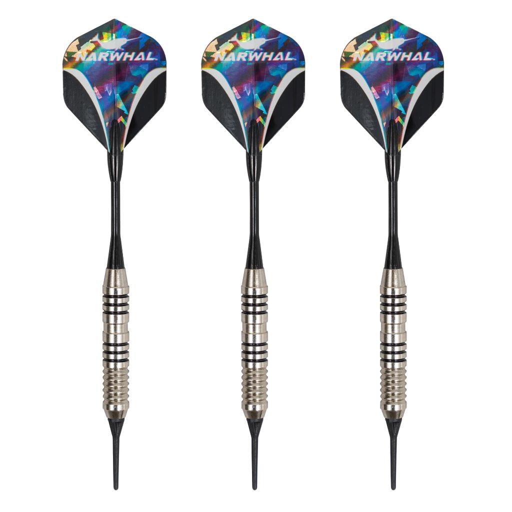 EastPoint Sports Narwhal Tournament Soft Tip Darts (5.5 in. - 18g) with Nickel Barrell for Electronic Dart Boards, Includes Deluxe Storage Case, 3 Pack
