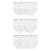 Fruit of the Loom mens Tag-free Cotton Briefs, 9 Pack - White, Large US