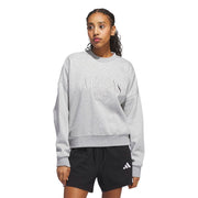 adidas Women's Cozy Holiday Graphic Sweatshirt - Gray Heather, Small