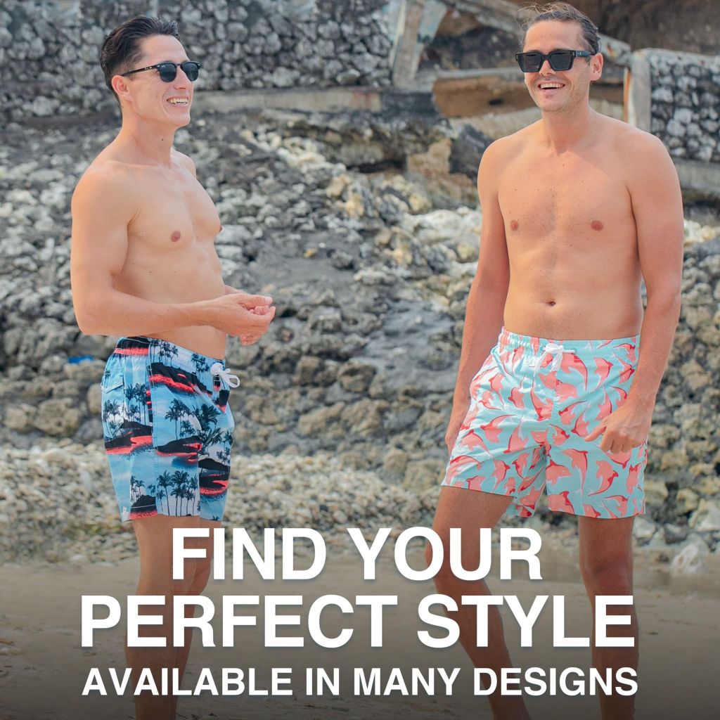 SZ L, Kanu Surf Men's Havana Swim Trunks (Regular & Extended Sizes), Islands Blue/Coral