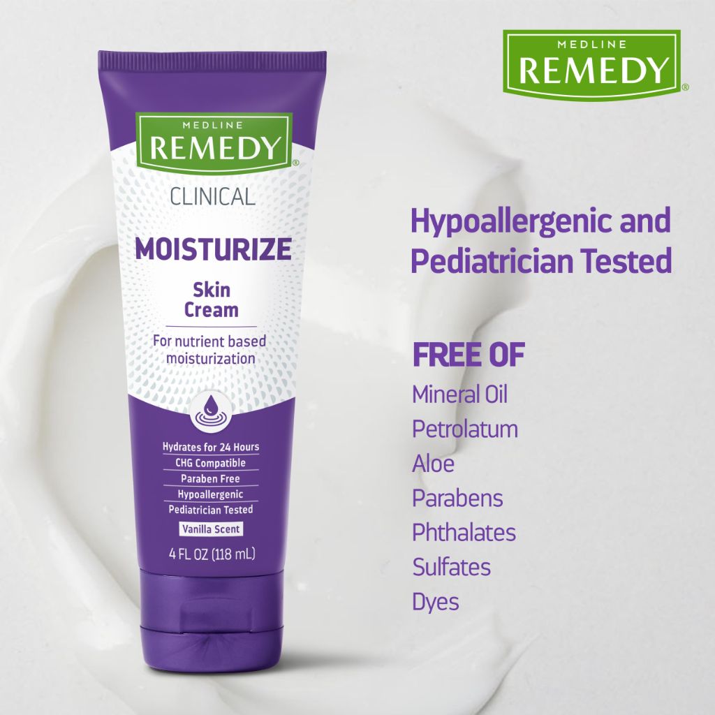 Medline Remedy Clinical Skin Cream, Vanilla Scent (4 fl oz)